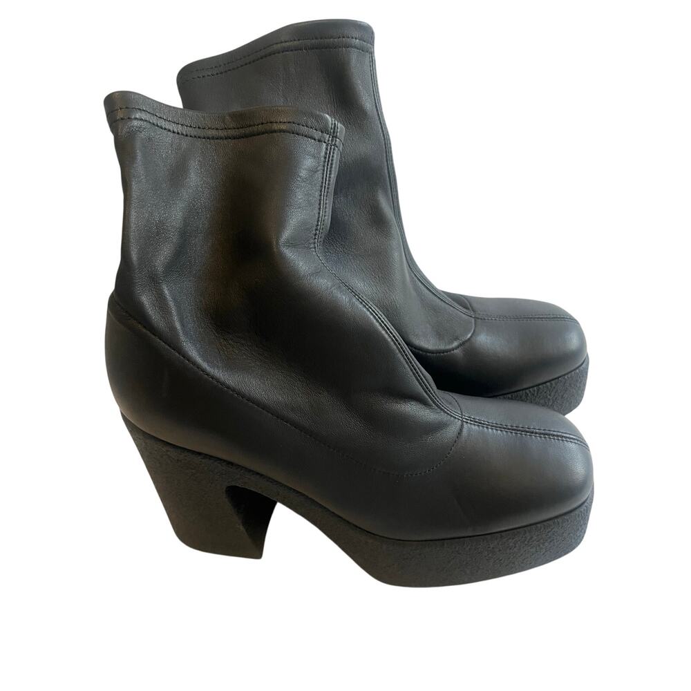 Brother Vellies Empire Platform Ankle Boots Stretch Leather Size 6 Made In Italy